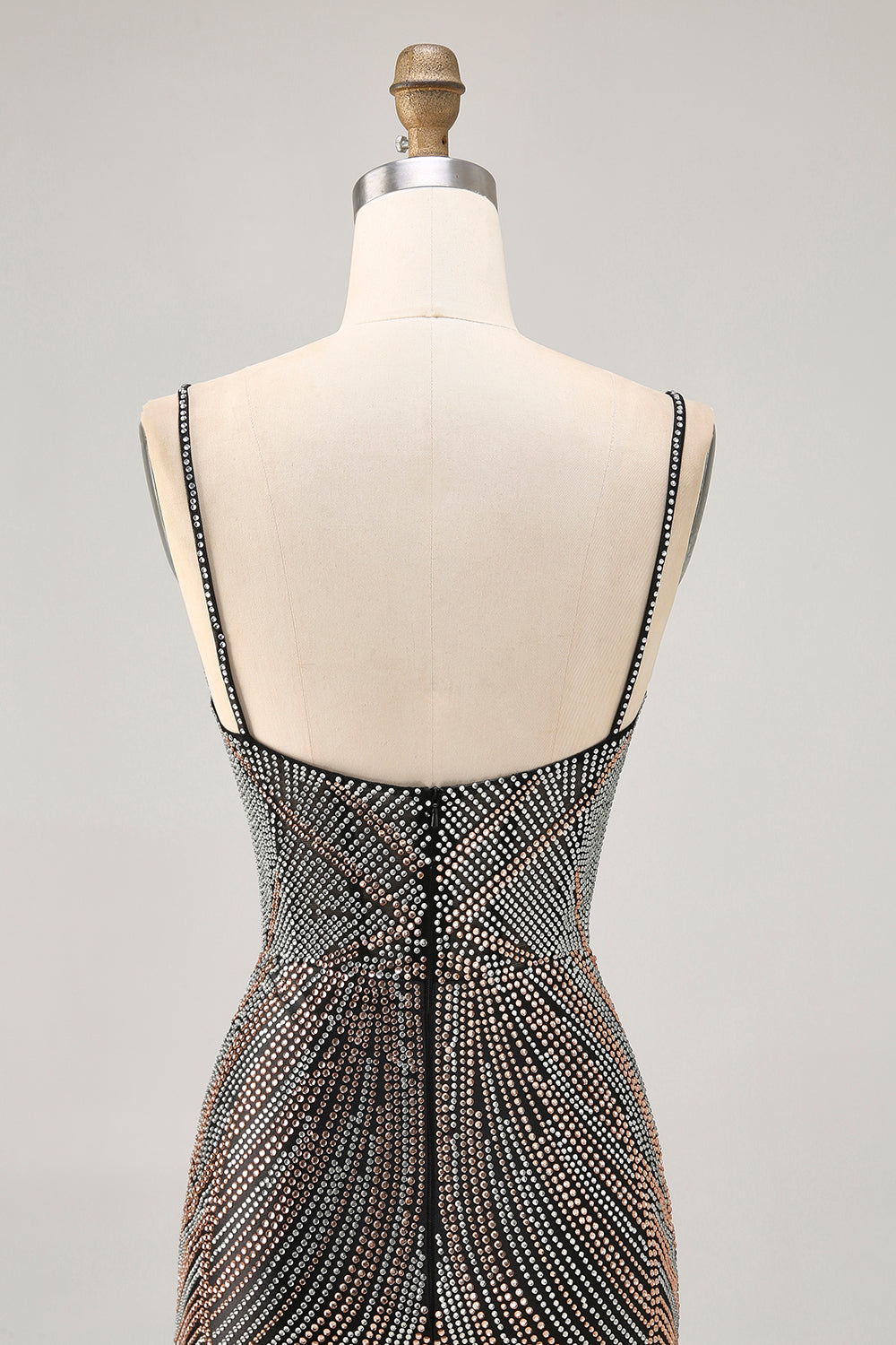 Sparkly Black Backless Short Tight Homecoming Dress with Beading