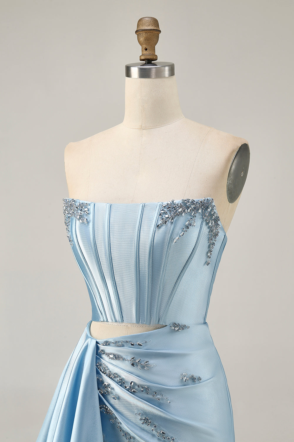 Sparkly Blue Tight Short Corset Homecoming Dress with Ruffles