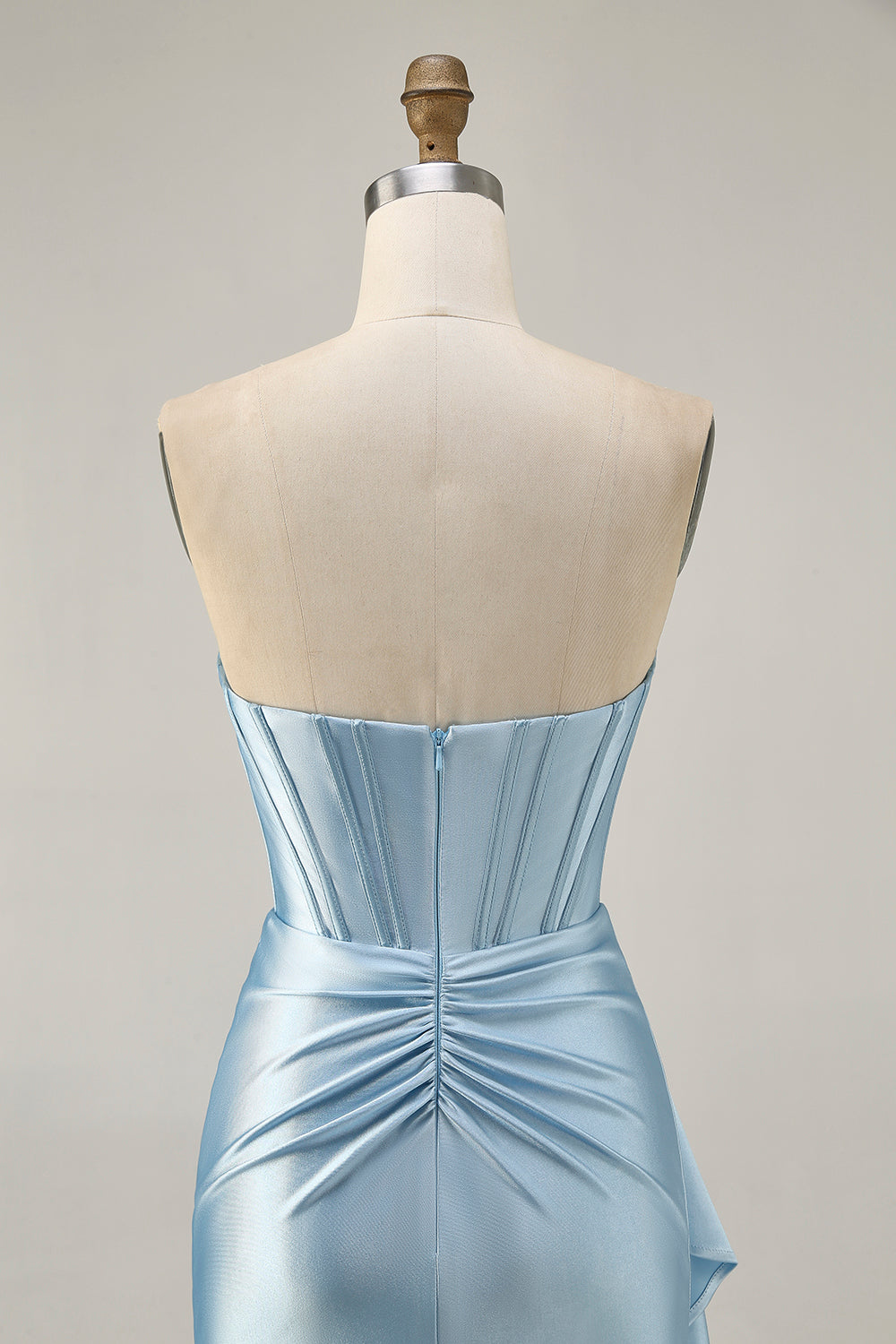 Sparkly Blue Tight Short Corset Homecoming Dress with Ruffles