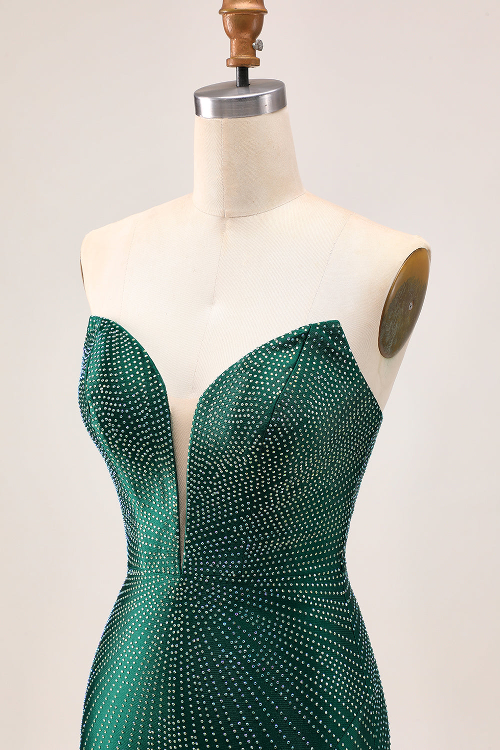 Sparkly Dark Green Satin Short Tight Homecoming Dress with Beading