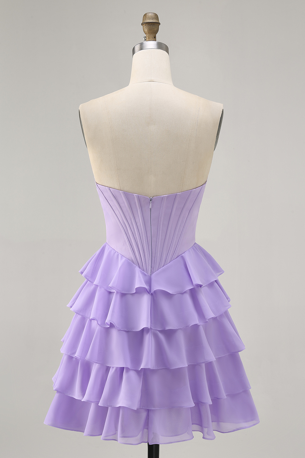 Sparkly Blush Sweetheart A Line Short Corset Homecoming Dress with Ruffles