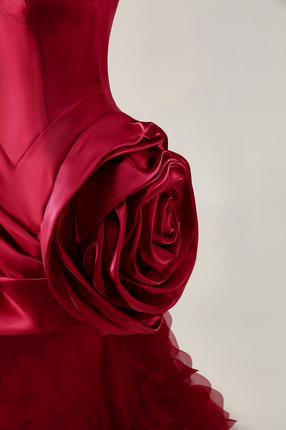 Burgundy Satin Short Tight Homecoming Dress with 3D Flower