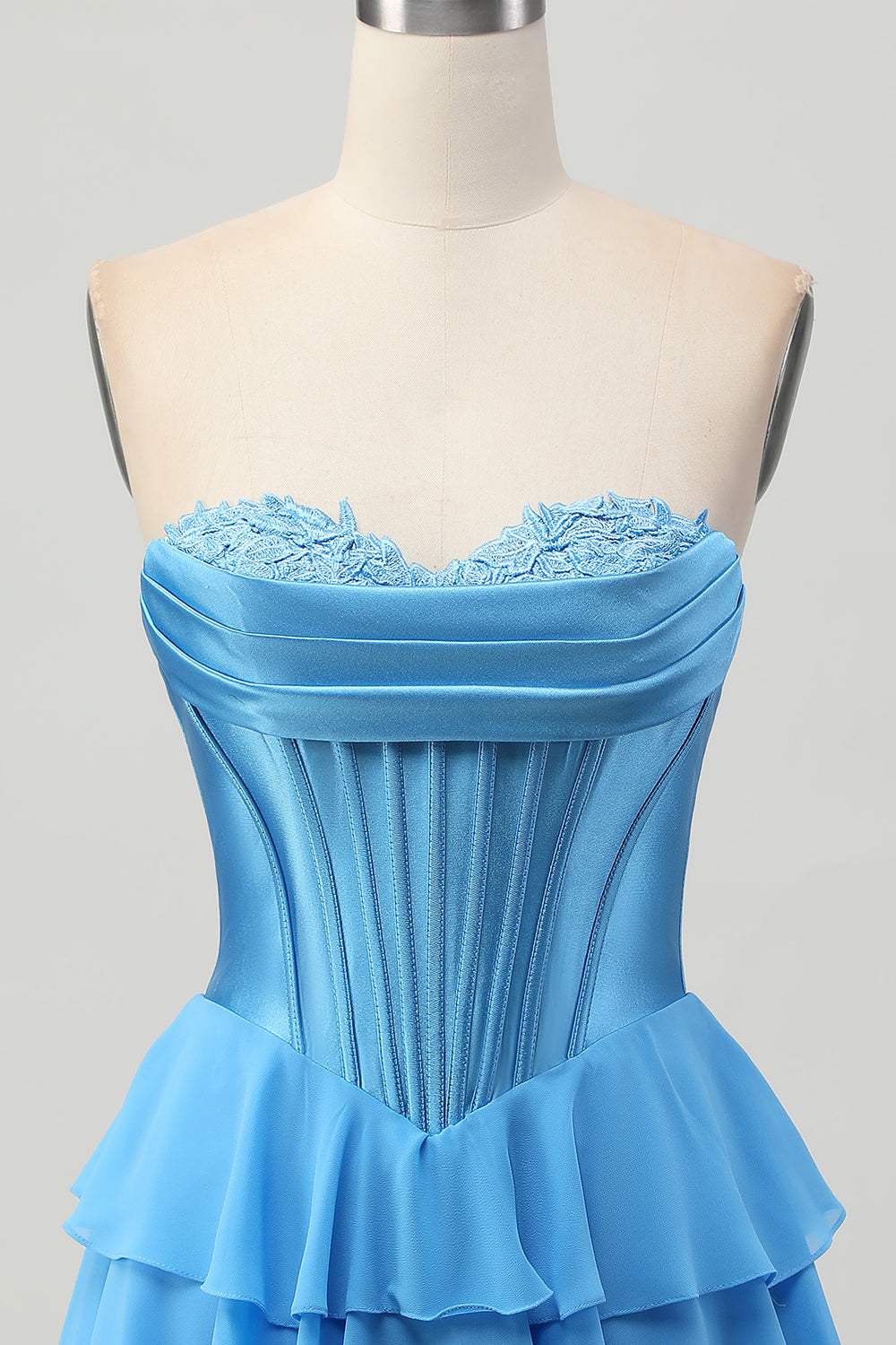 Yellow A Line Tiered Sweetheart Short Corset Homecoming Dress