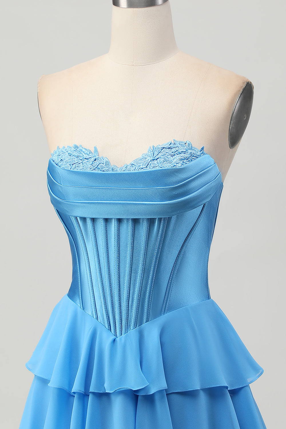 Yellow A Line Tiered Sweetheart Short Corset Homecoming Dress