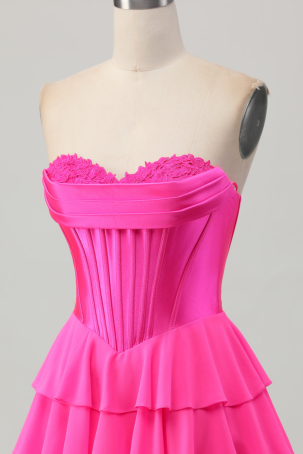 Yellow A Line Tiered Sweetheart Short Corset Homecoming Dress