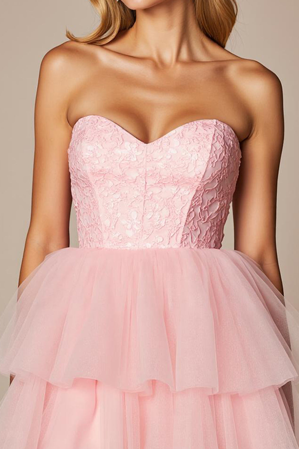 Pink A Line Sweetheart Short Tulle Homecoming Dress