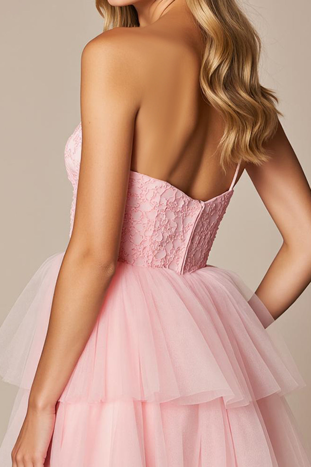 Pink A Line Sweetheart Short Tulle Homecoming Dress