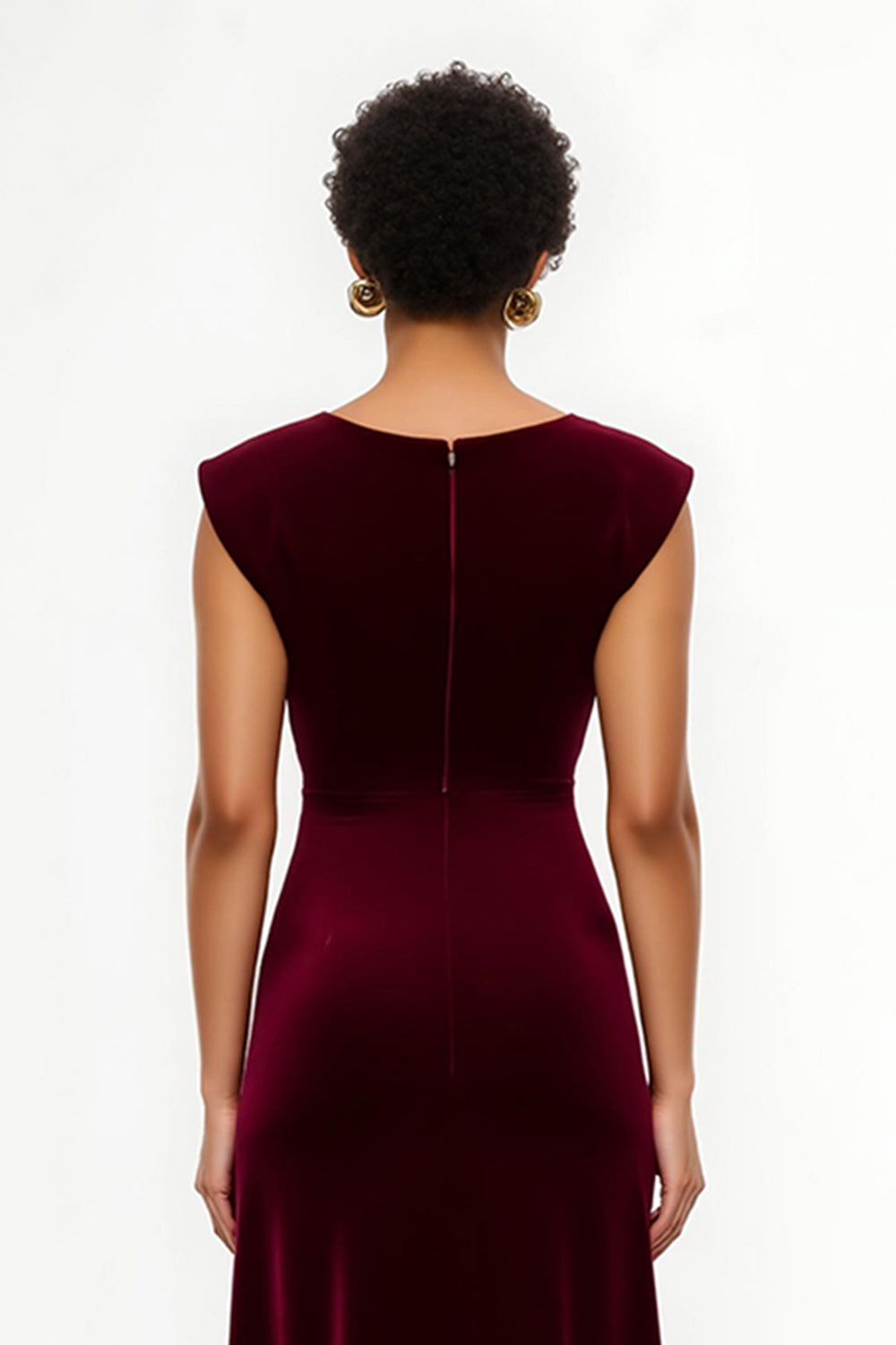 Simple Burgundy Sheath Bateau Asymmetrical Holiday Party Dress