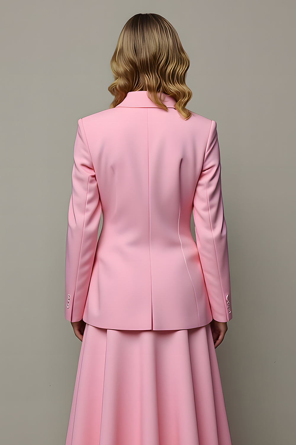 Pink Peak Lapel 2 Piece One Button Business Suits