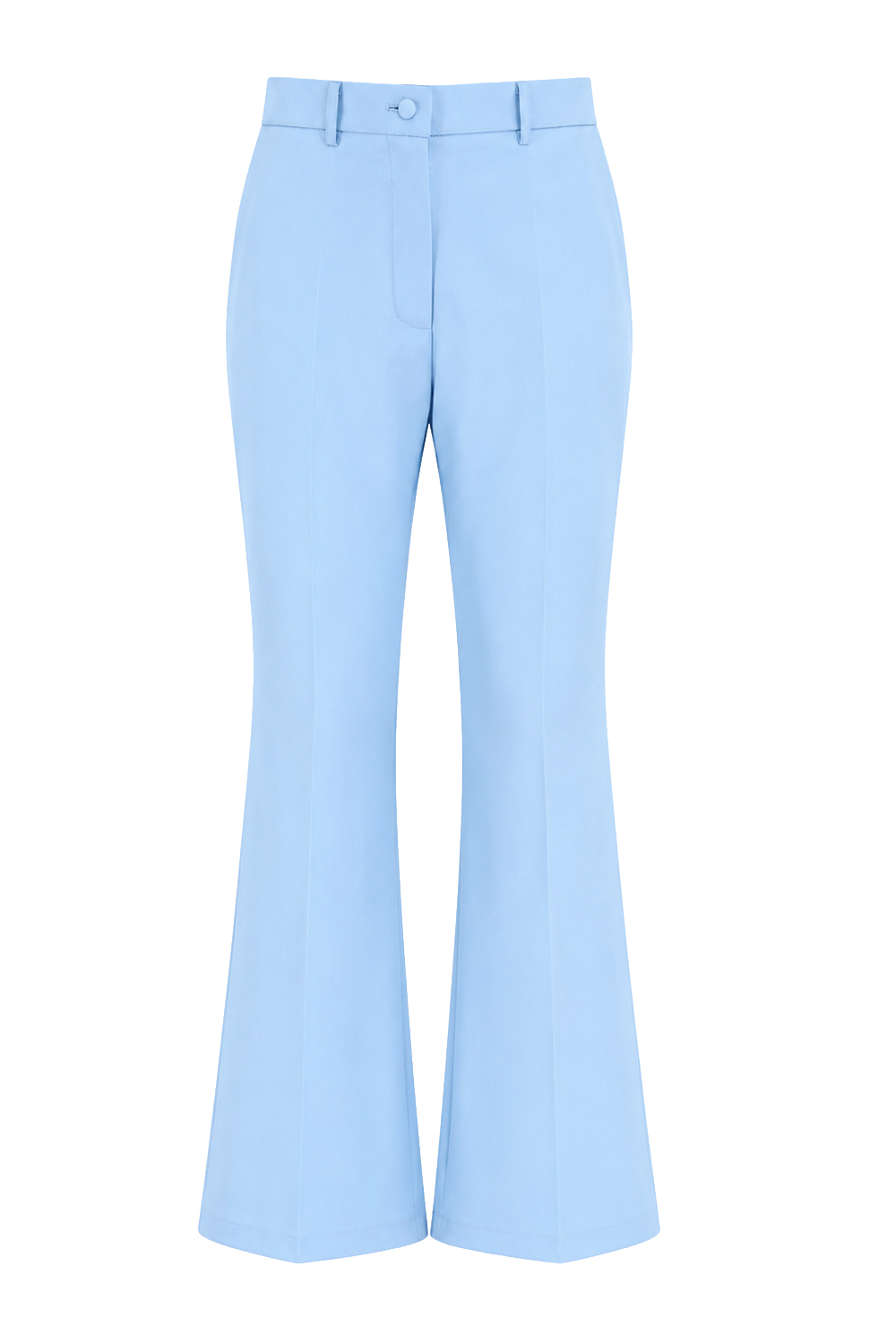 Blue 2 Piece Peak Lapel Wide Leg Business Suits with Sash