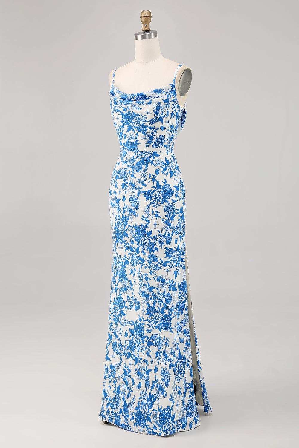 Red Sheath Long Floral Wedding Guest Dress