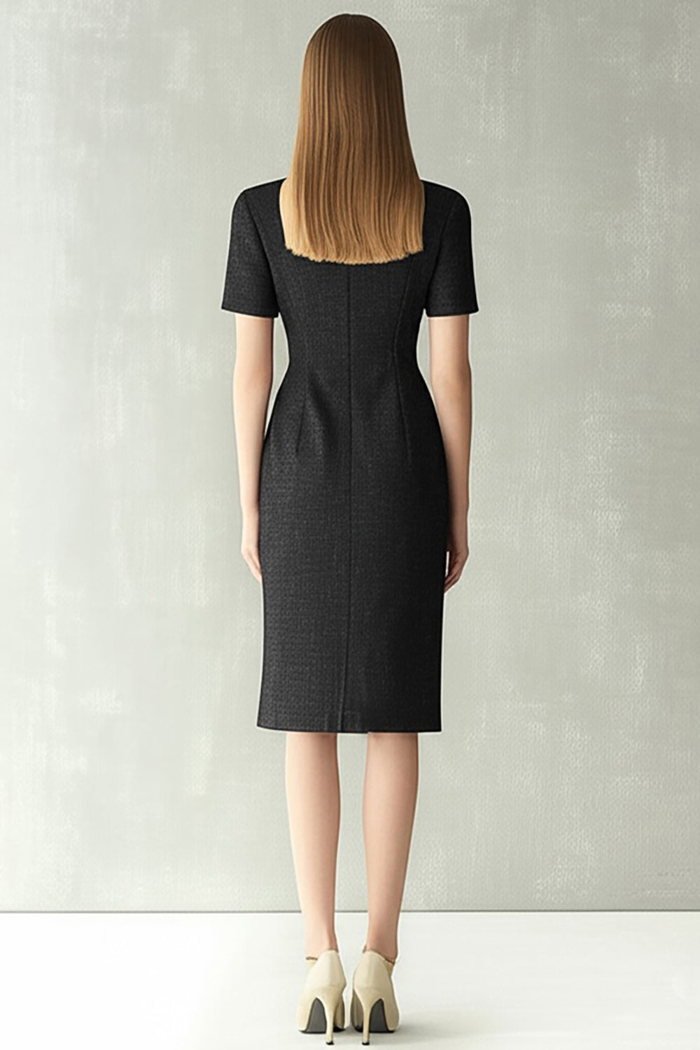 Black Bodycon Notched Lapel Single Breasted Midi Work Blazer Dress