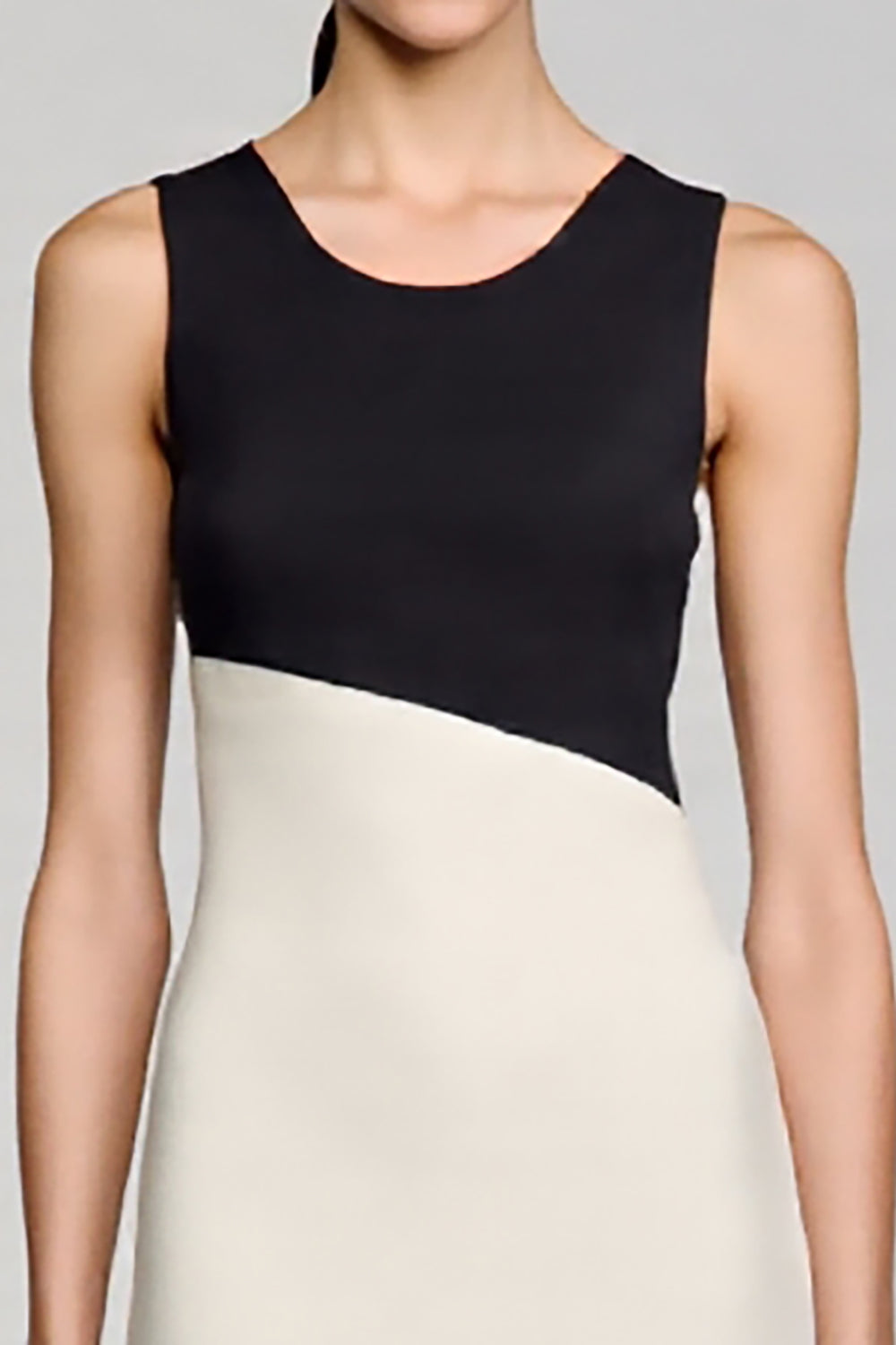 Black and White Midi Satin Work Dress with Ruffles