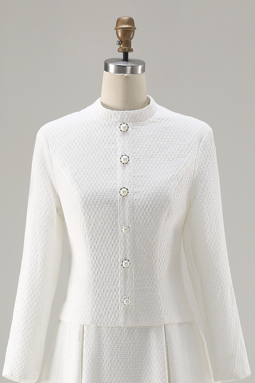 2 Piece Ivory Tweed Midi Work Outfits