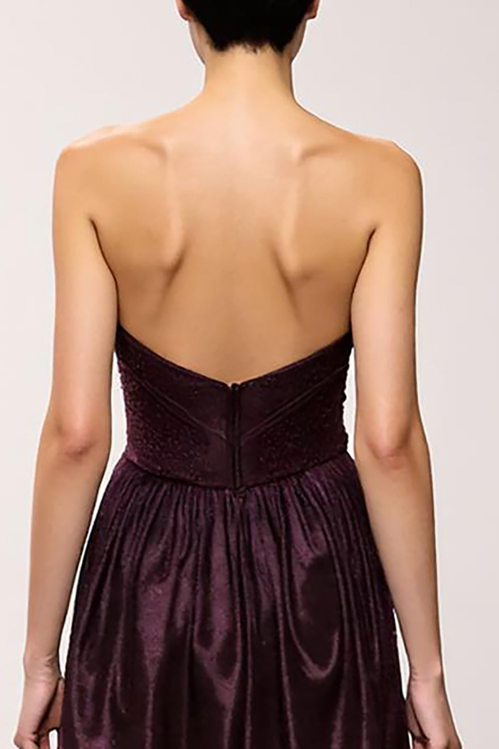 Simple Coffee Sheath Strapless Long Evening Dress