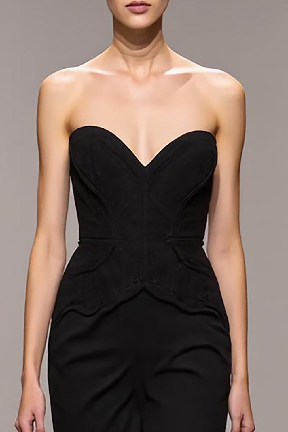 Black Mermaid Sweetheart Long Evening Dress with Slit