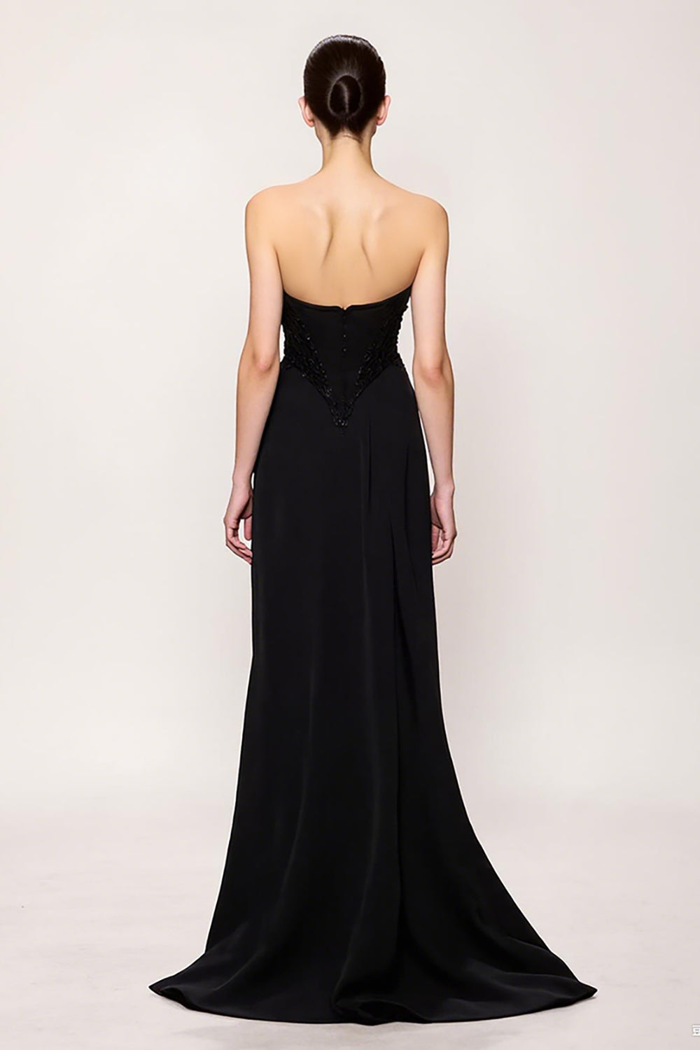 Black Sweetheart Sheath Long Evening Dress with Slit