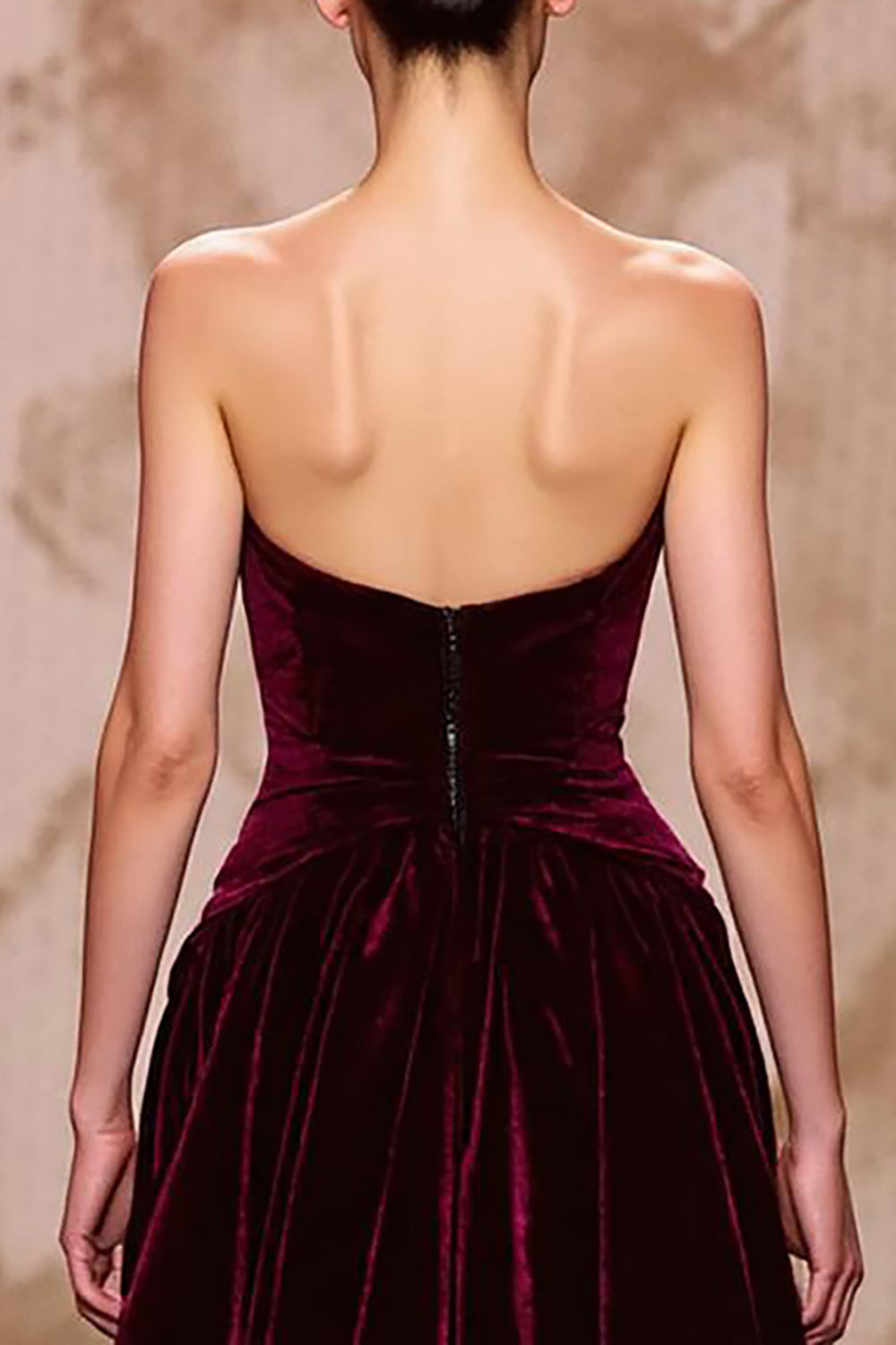 Dark Red Sweetheart Velvet Long Evening Dress with Slit