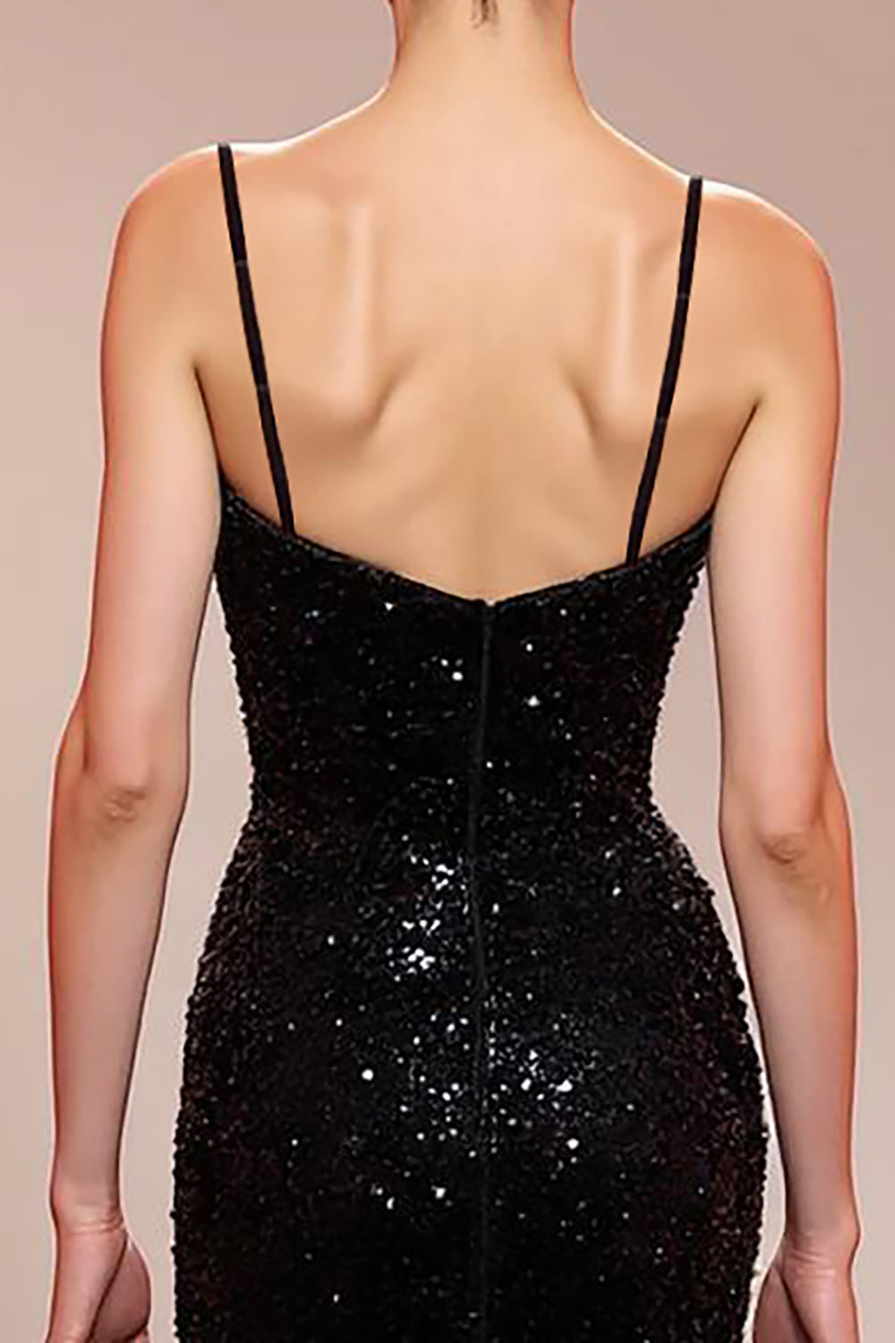 Sparkly Black Mermaid Sequin Corset Long Evening Dress