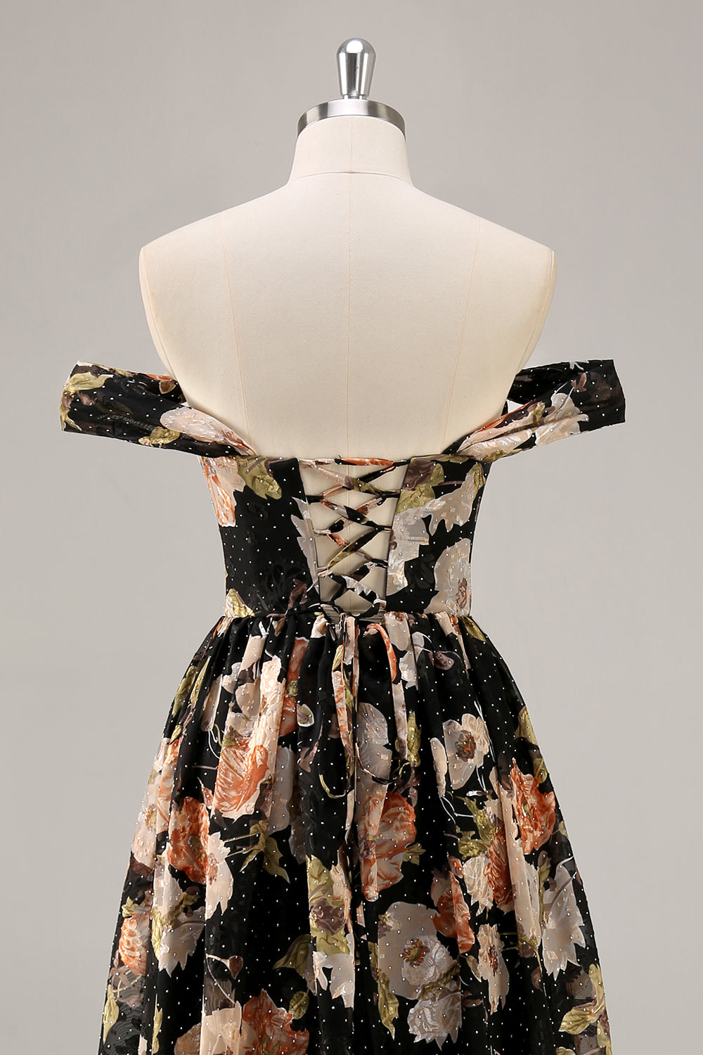 Sparkly Black Ruched Long Floral Wedding Guest Dress with Beading