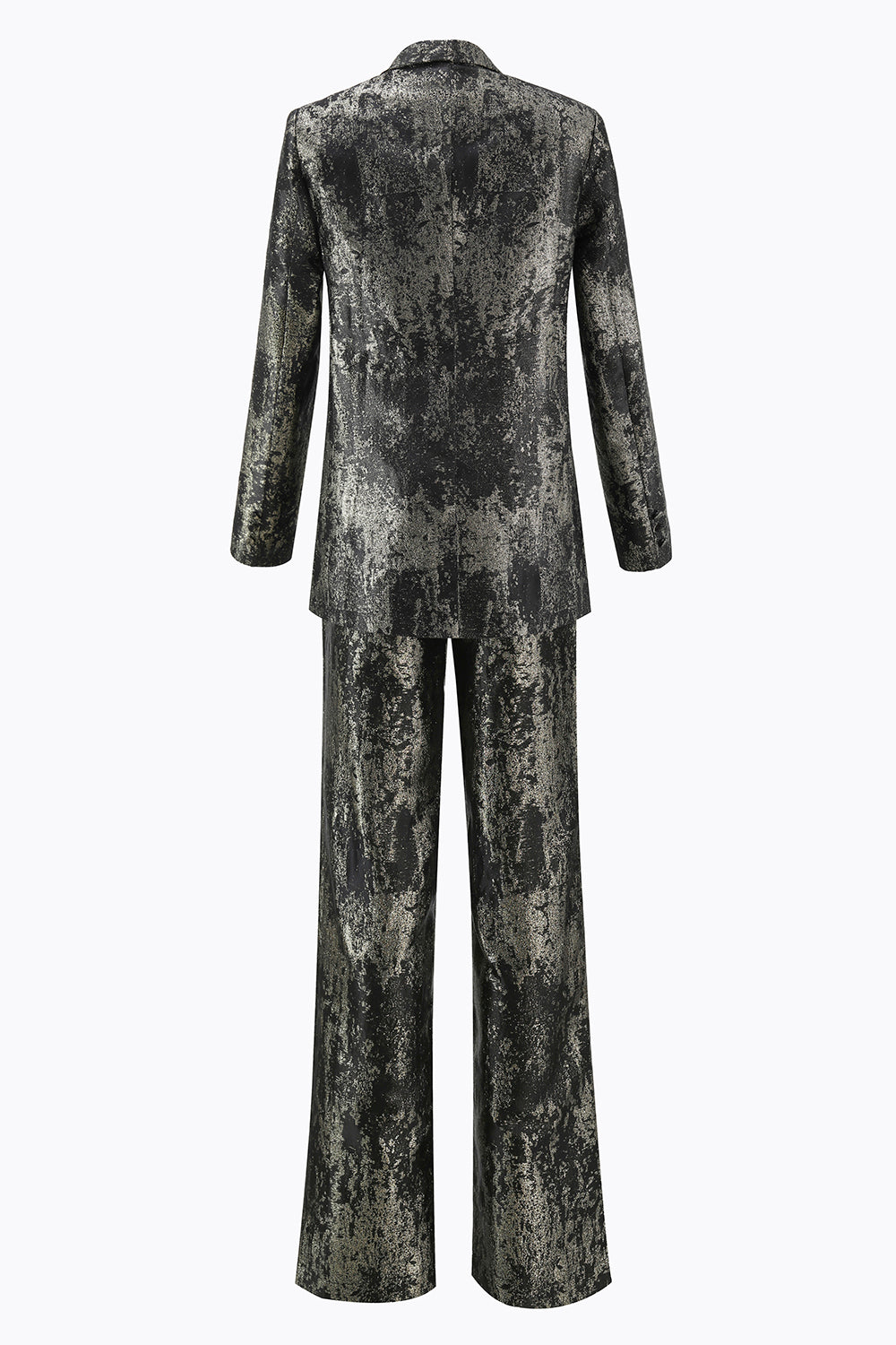 Black and Gold Peak Lapel 2 Piece Women Prom Suits with Buttons