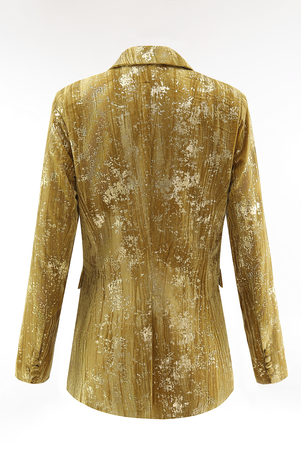 Sparkly Yellow 2 Piece Jacquard Peak Lapel One Button Women Prom Homecoming Suits