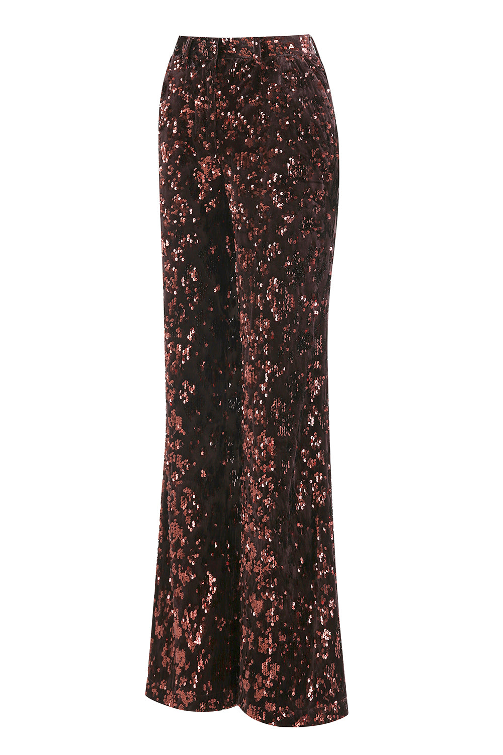  2 Piece Sequin Sparkly Coffee Peak Lapel Women Prom Suits with Sash