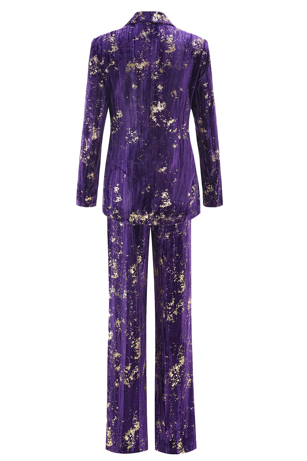 2 Piece Sparkly Purple Jacquard Notched Lapel Women Prom Homecoming Suits
