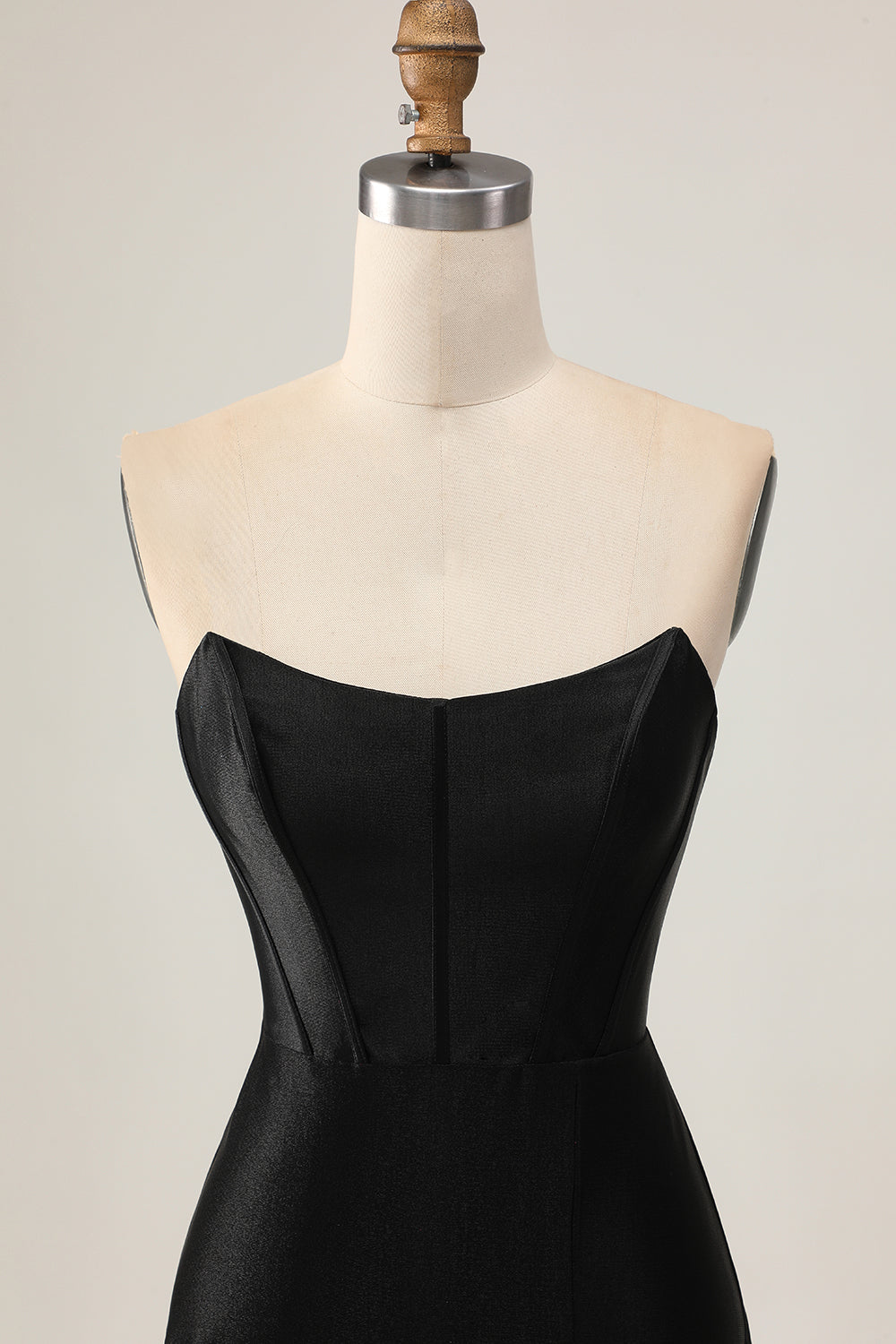 Sparkly Black Bodycon Strapless Short Corset Homecoming Dress with Beading