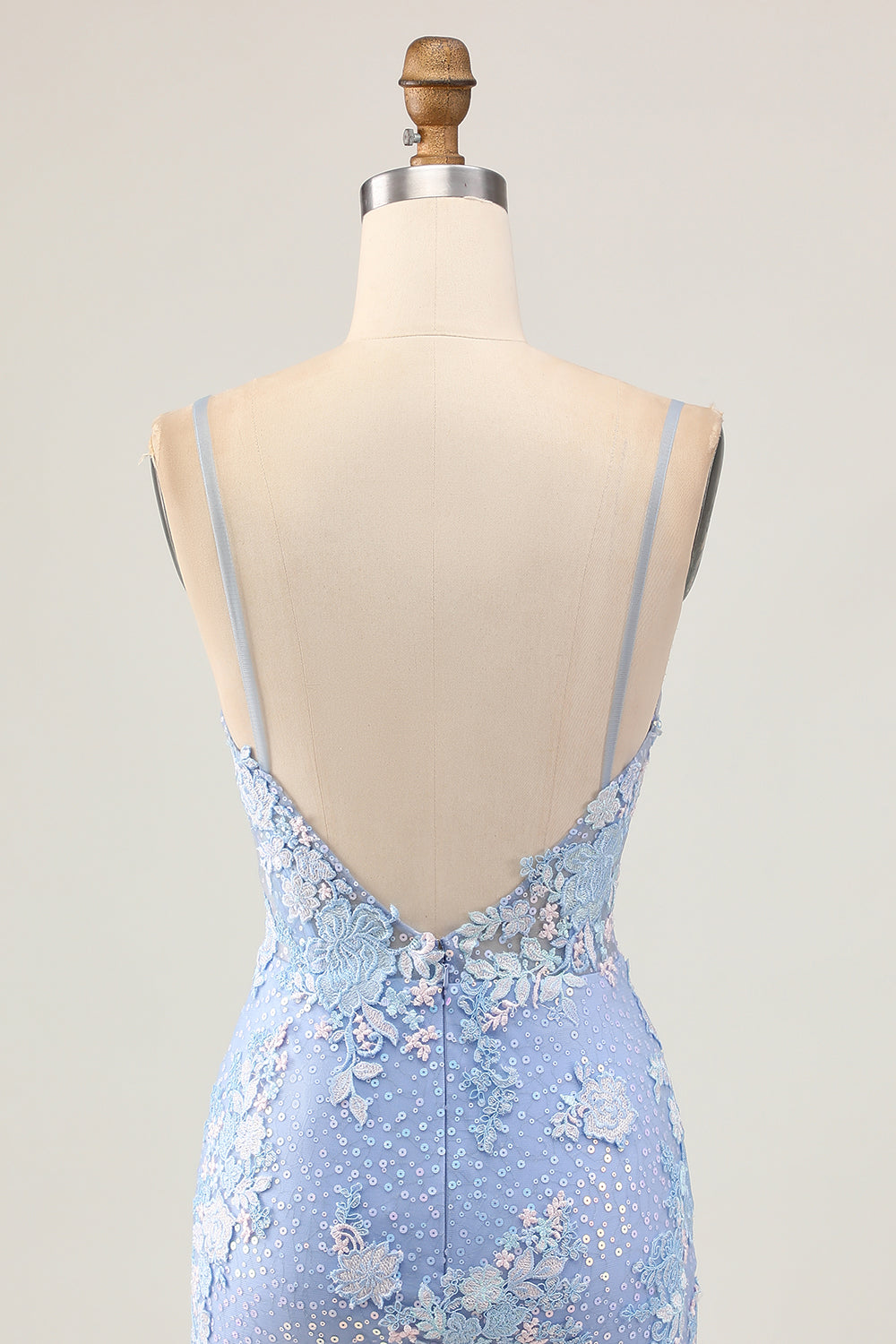 Sparkly Light Blue Floral Corset Short Tight Homecoming Dress with Appliques