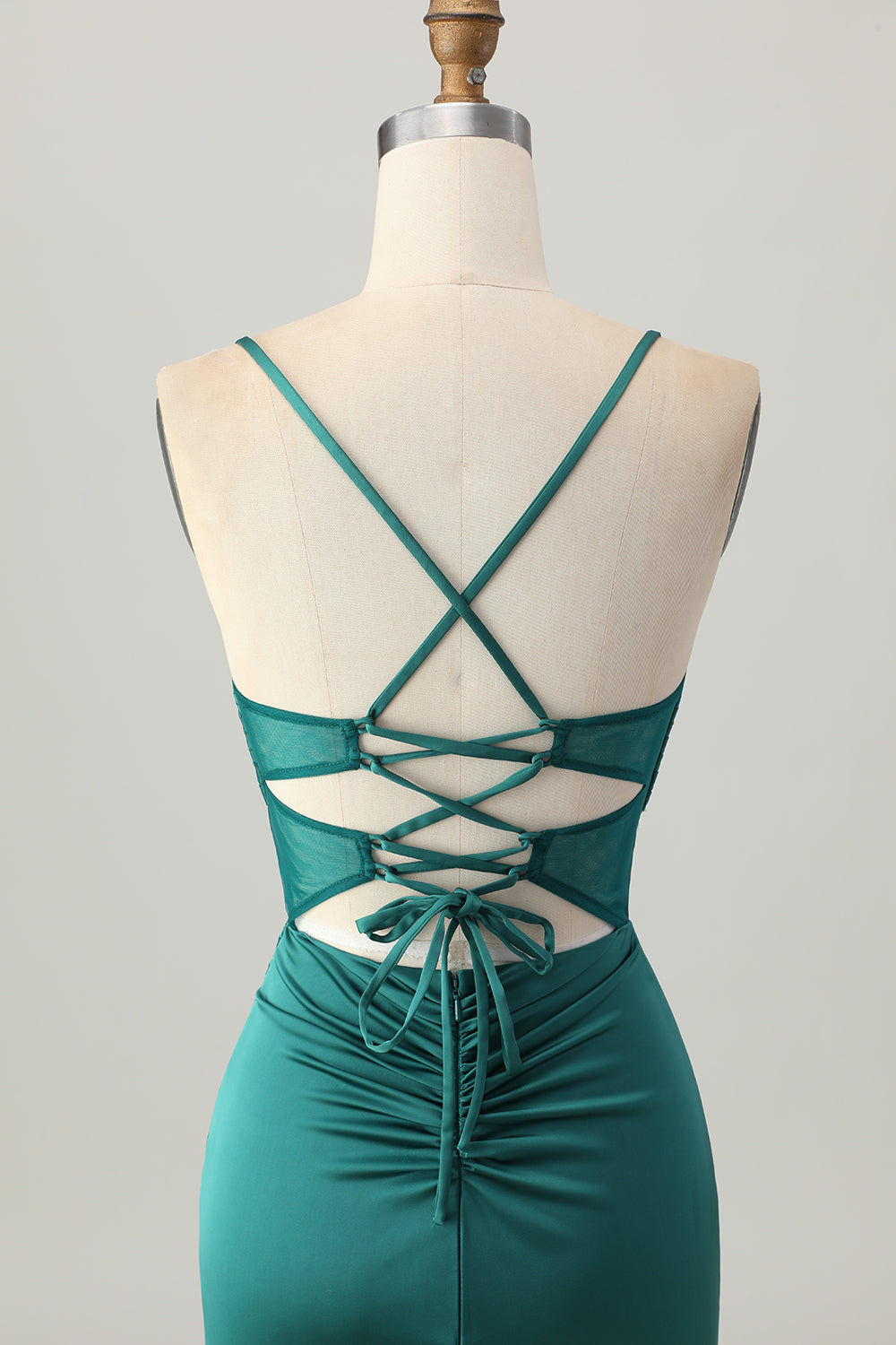 Dark Green Satin Tight Short Corset Homecoming Dress