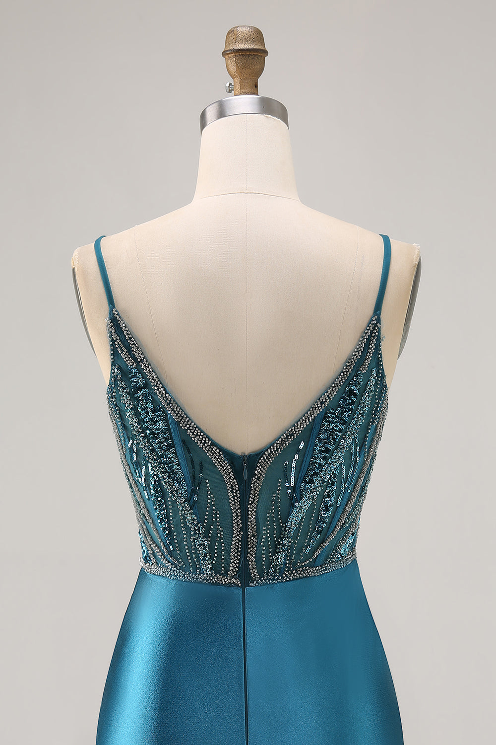 Sparkly Peacock Blue Corset Short Tight Homecoming Dress with Beading