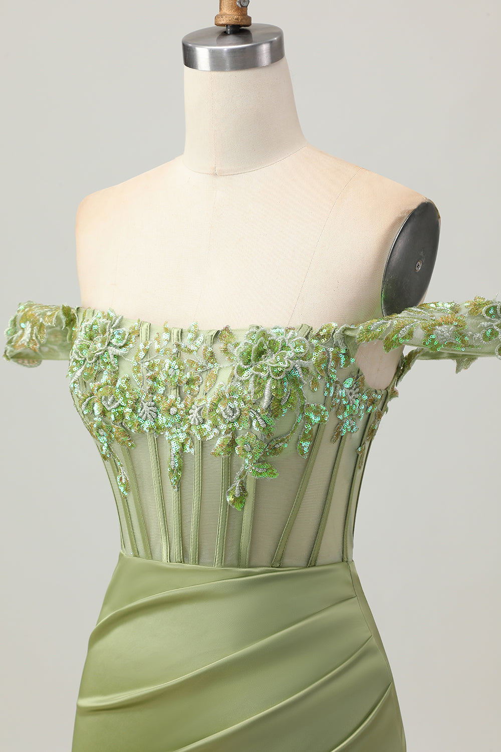 Green Tight Short Corset Homecoming Dress with Sequins