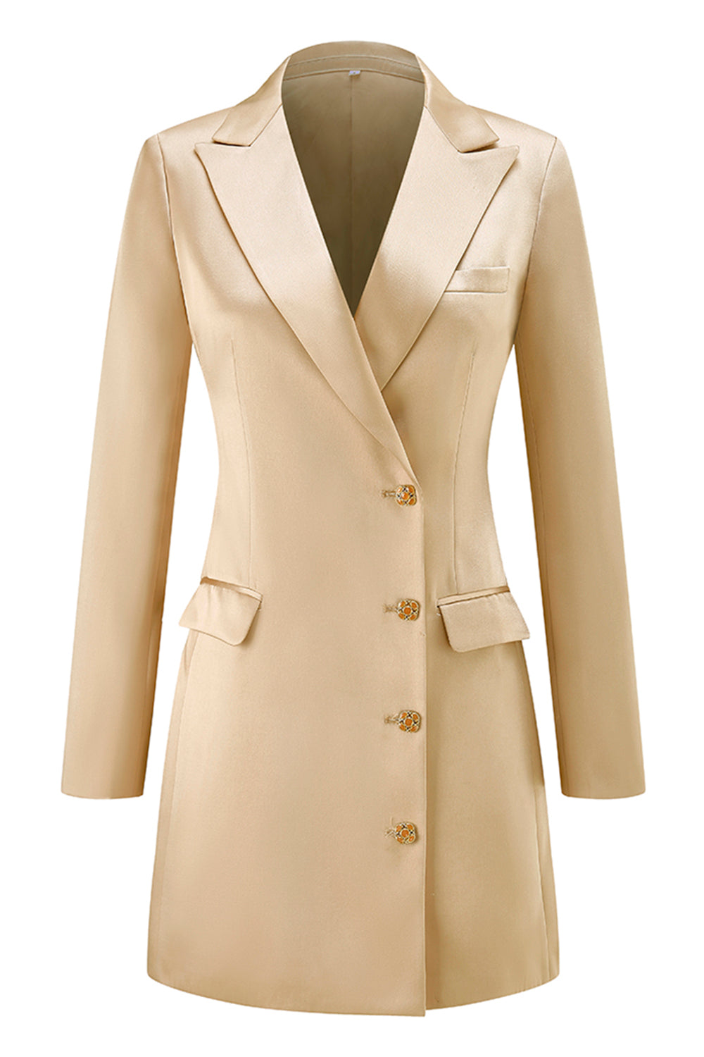 Candy Pink Single Breasted Peak Lapel Women Business Blazer