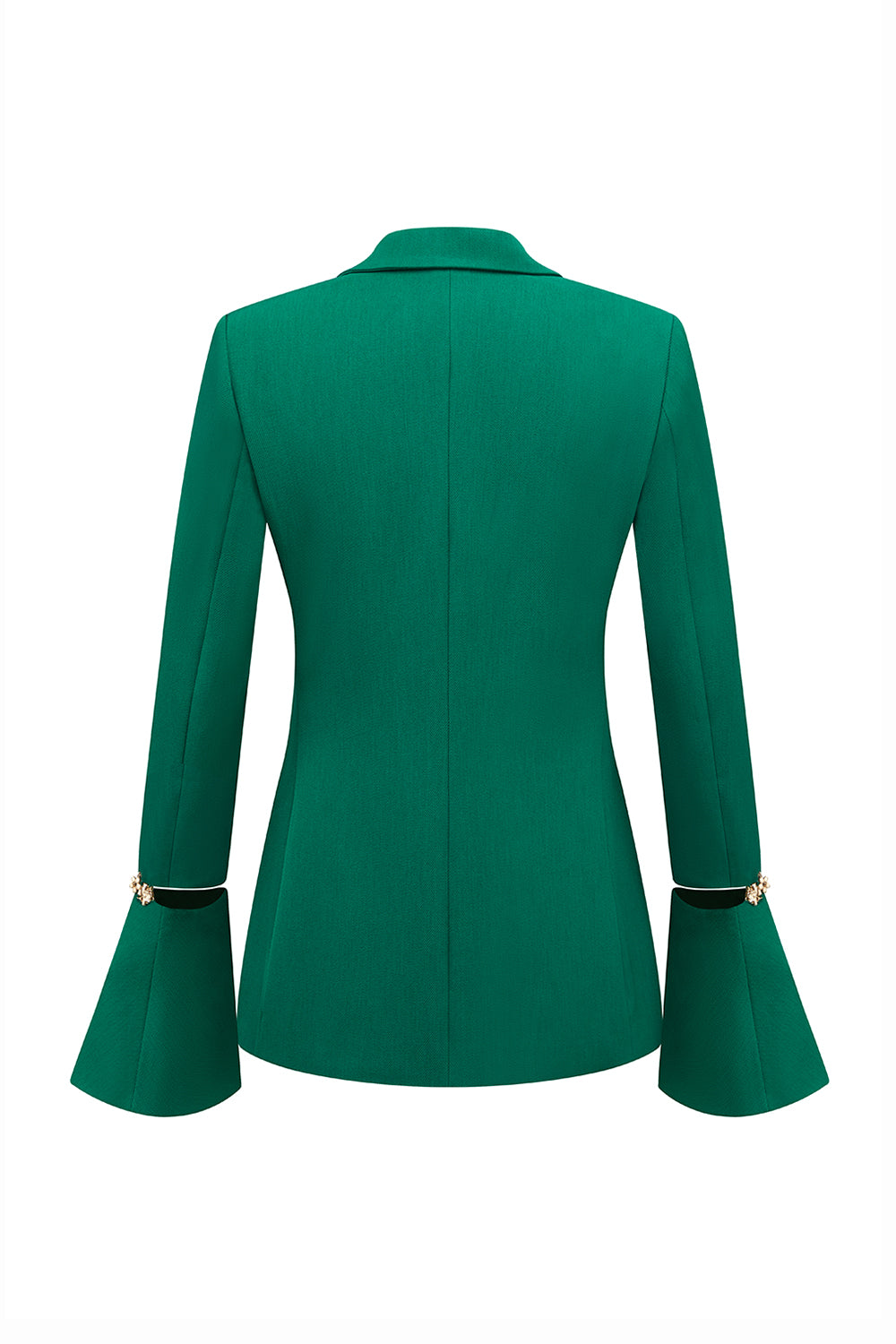 2 Piece Dark Green Double Breasted Peak Lapel Prom Suits with Pearls