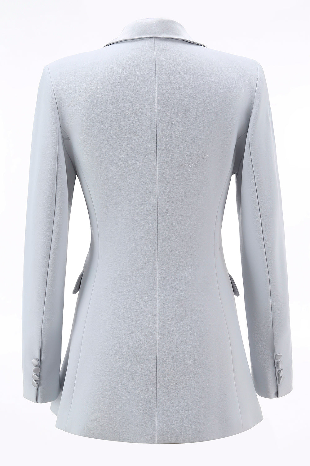 Silver  l]2 Piece Double Breasted Notched Lape Women Prom Suits