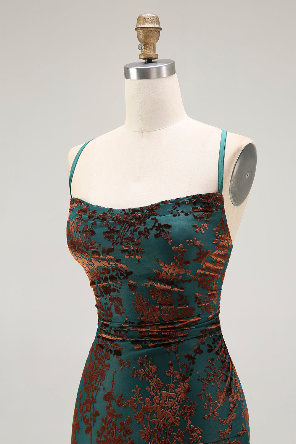 Dark Green Velvet Sheath Spaghetti Straps Long Holiday Party Dress