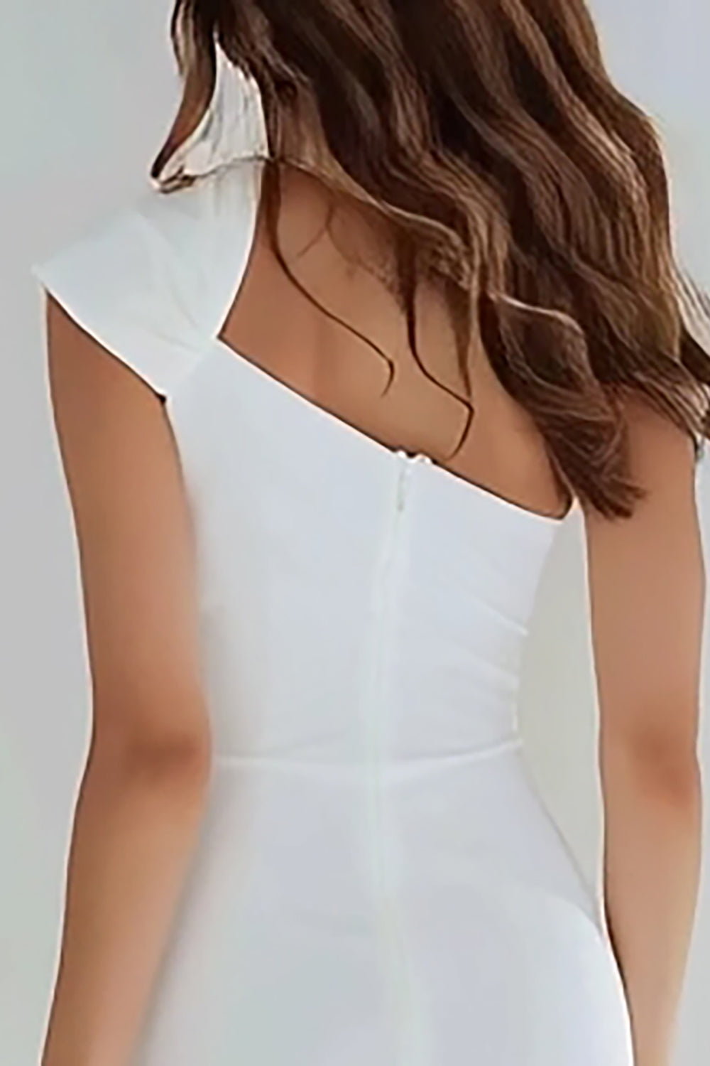 Ivory Satin One Shoulder Bodycon Short Cocktail Dress