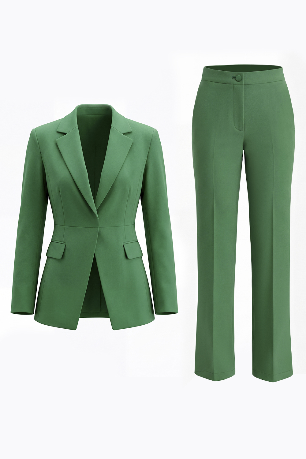 2 Piece Red Notched Lapel Long Sleeves Business Suits with Pockets