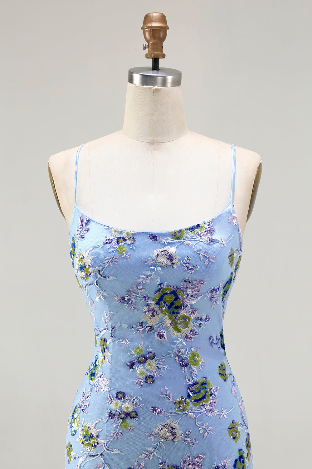 Sparkly Black and Purple Floral Sequin Long Mermaid Prom Dress with Slit