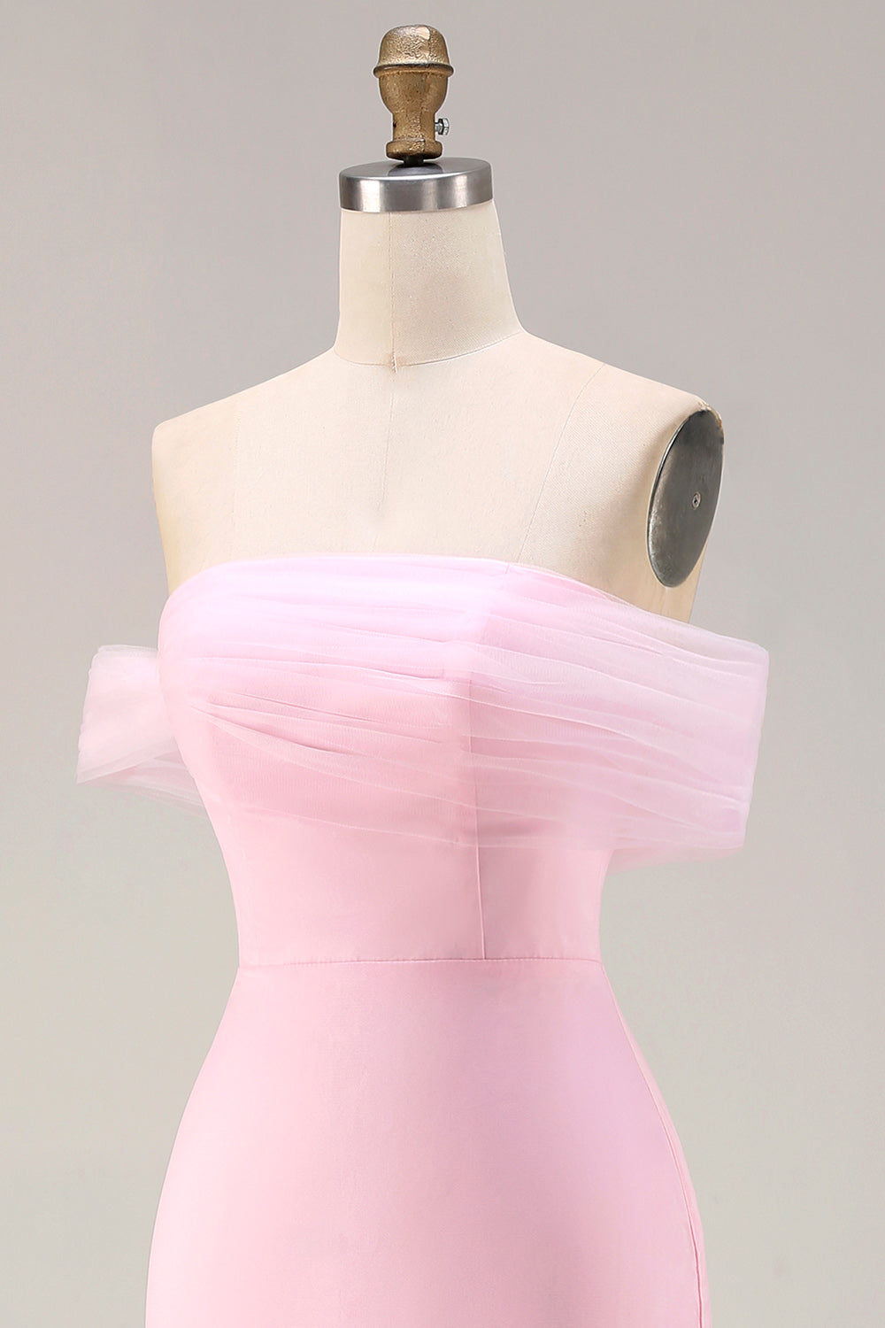 Sparkly Pink Floral Off the Shoulder Mermaid Long Prom Dress with 3D Flowers