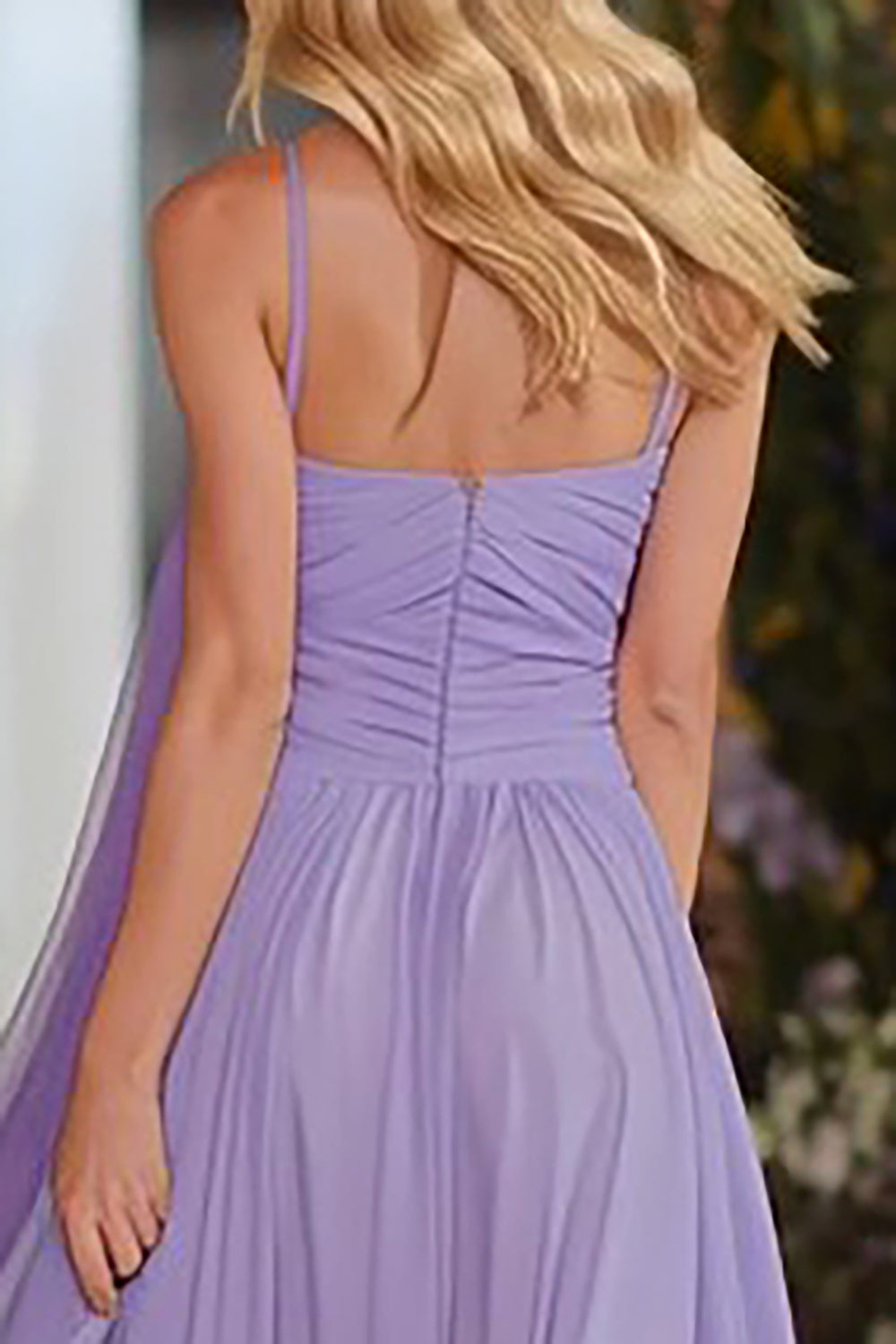 Lilac Chiffon Neck Scarf Sweetheart Long Prom Dress