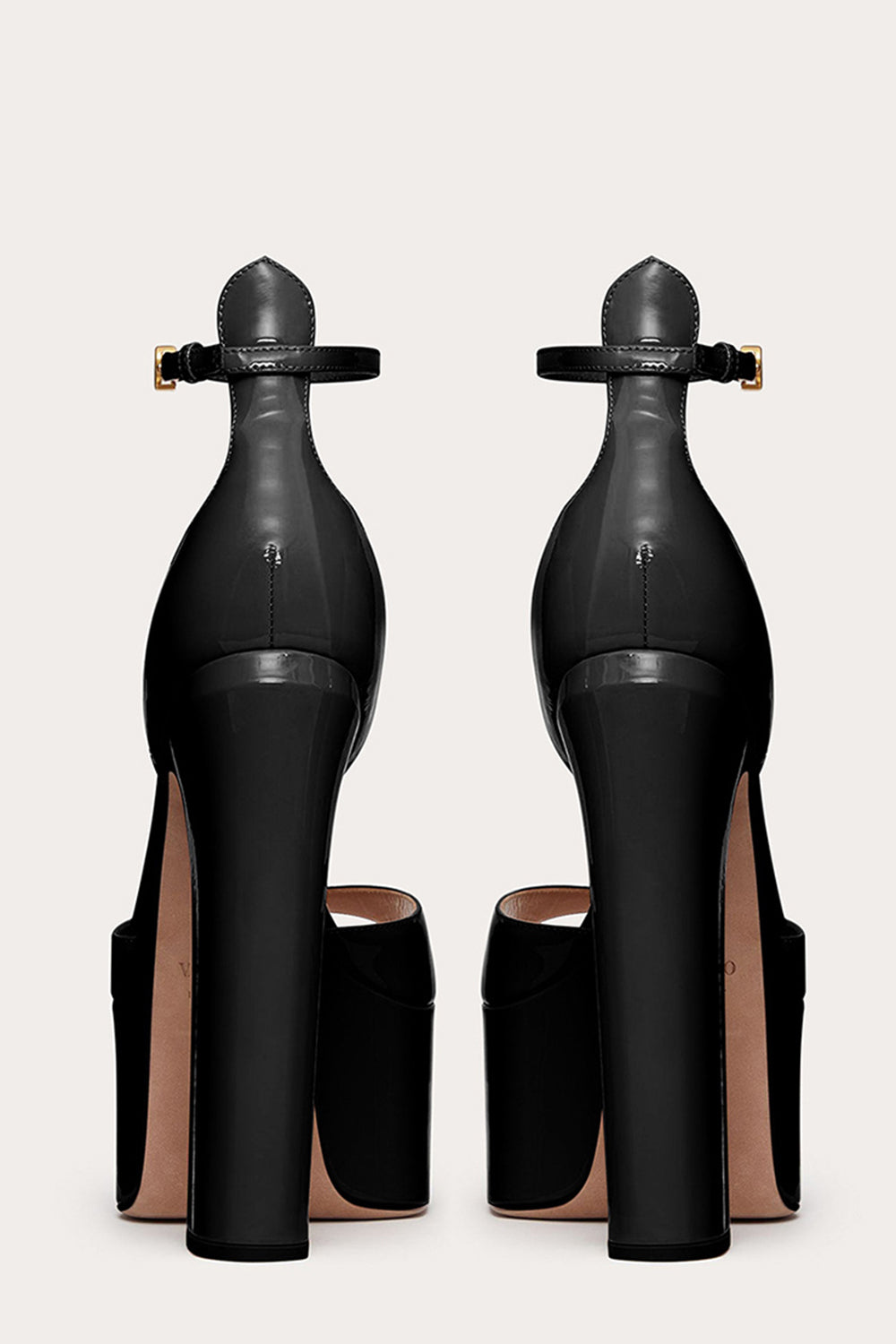 Open Toe Black Chunky Prom High Heels