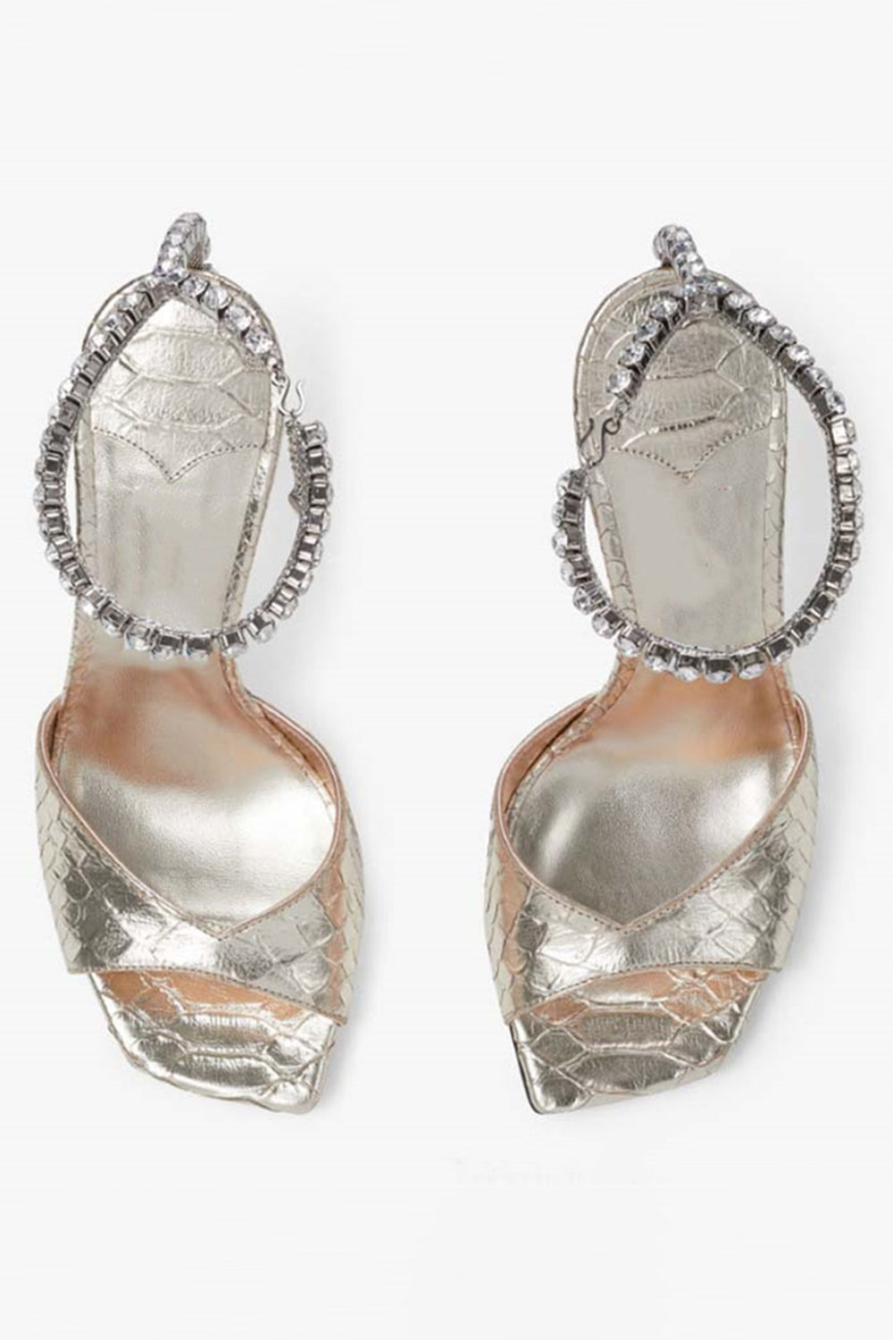 Sparkly Blue Prom Stilettos High Heels with Rhinestones