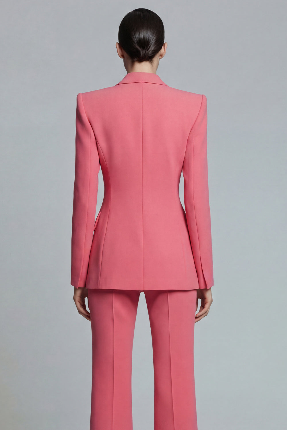 2 Piece Coral Double Breasted Peak Lapel Business Suits
