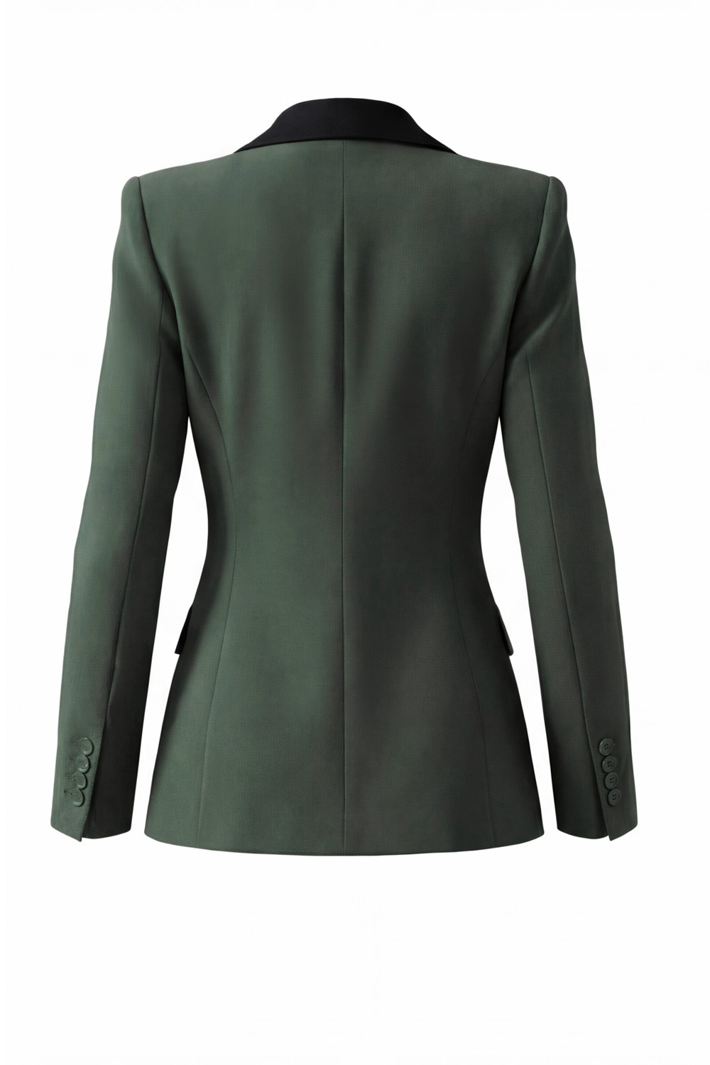 2 Piece Dark Green Slim Fit Peak Lapel Business Suits with Pockets