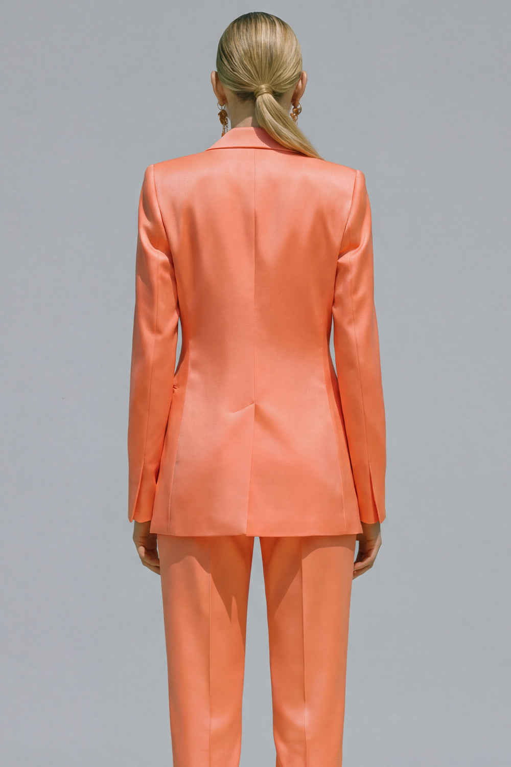 2 Piece Orange Notched Lapel Single Breasted Slim Fit Prom Suits