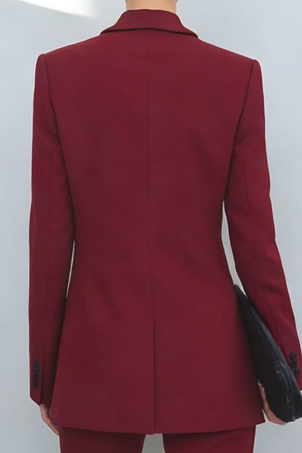 2 Piece Burgundy Peak Lapel Double Breasted Prom Suits