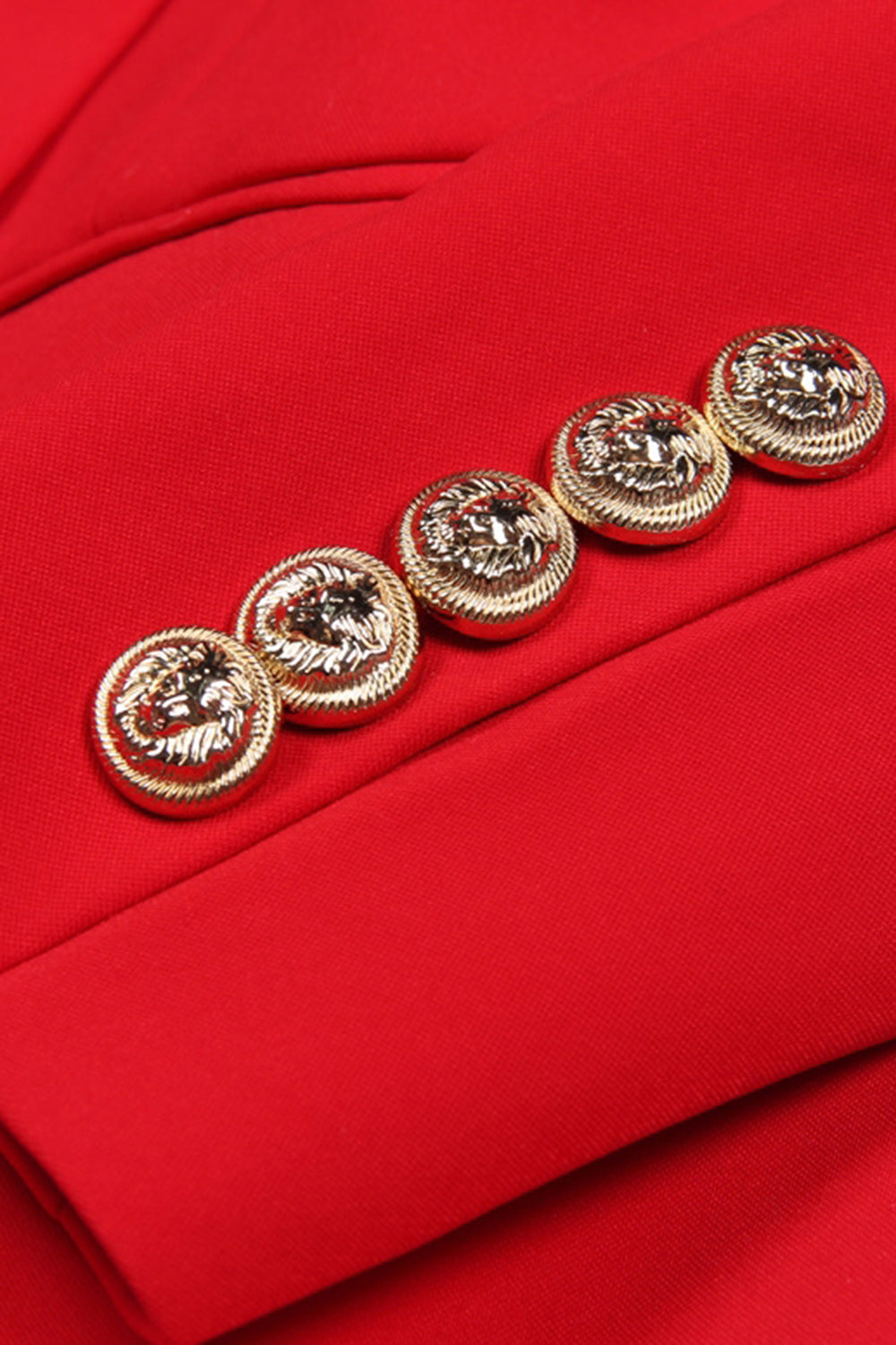 Red Shawl Lapel Slim Fit Double Breasted Women Prom Blazer