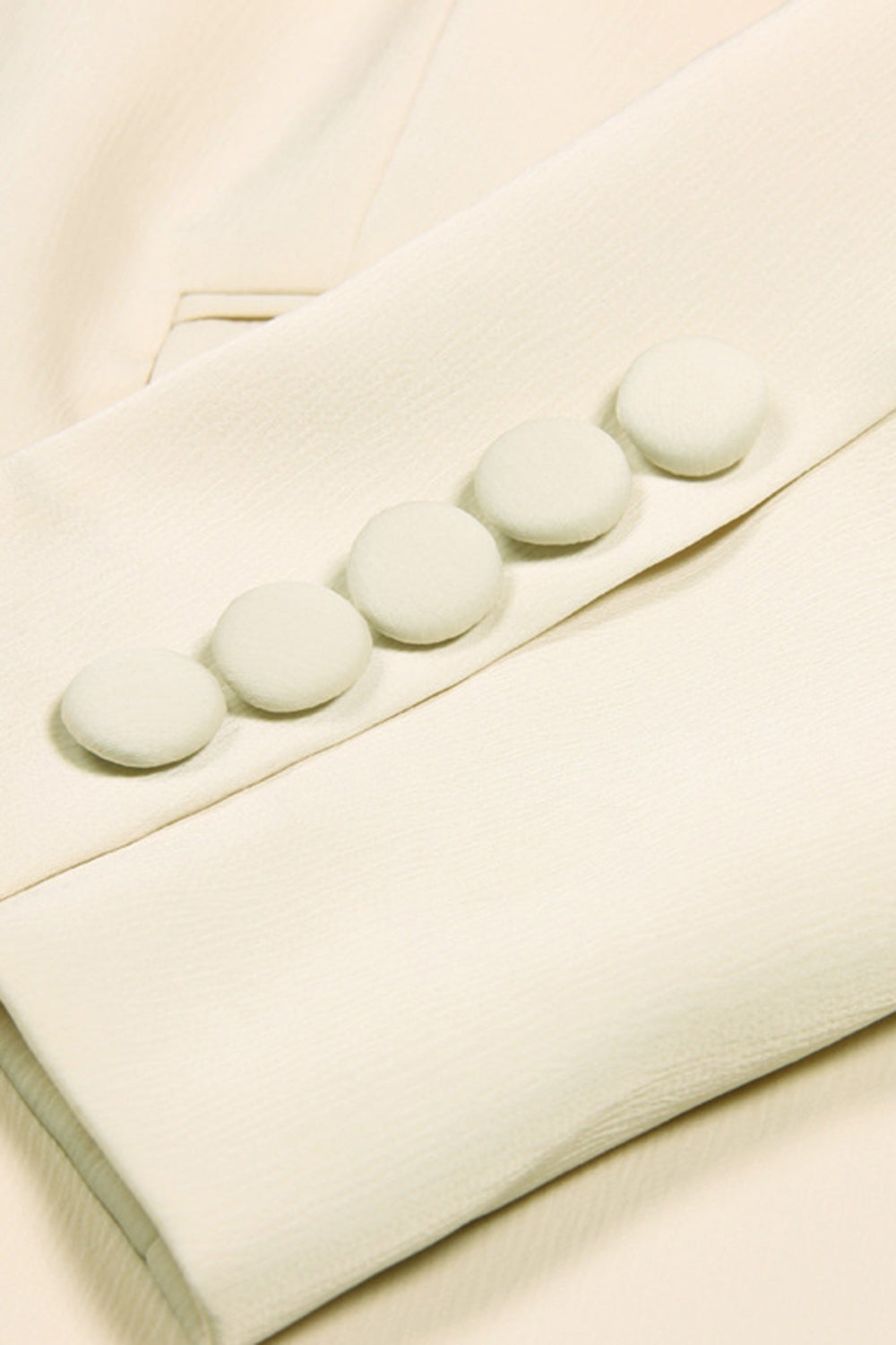 2 Piece Ivory Notched Lapel Cream Business Suits with Sash